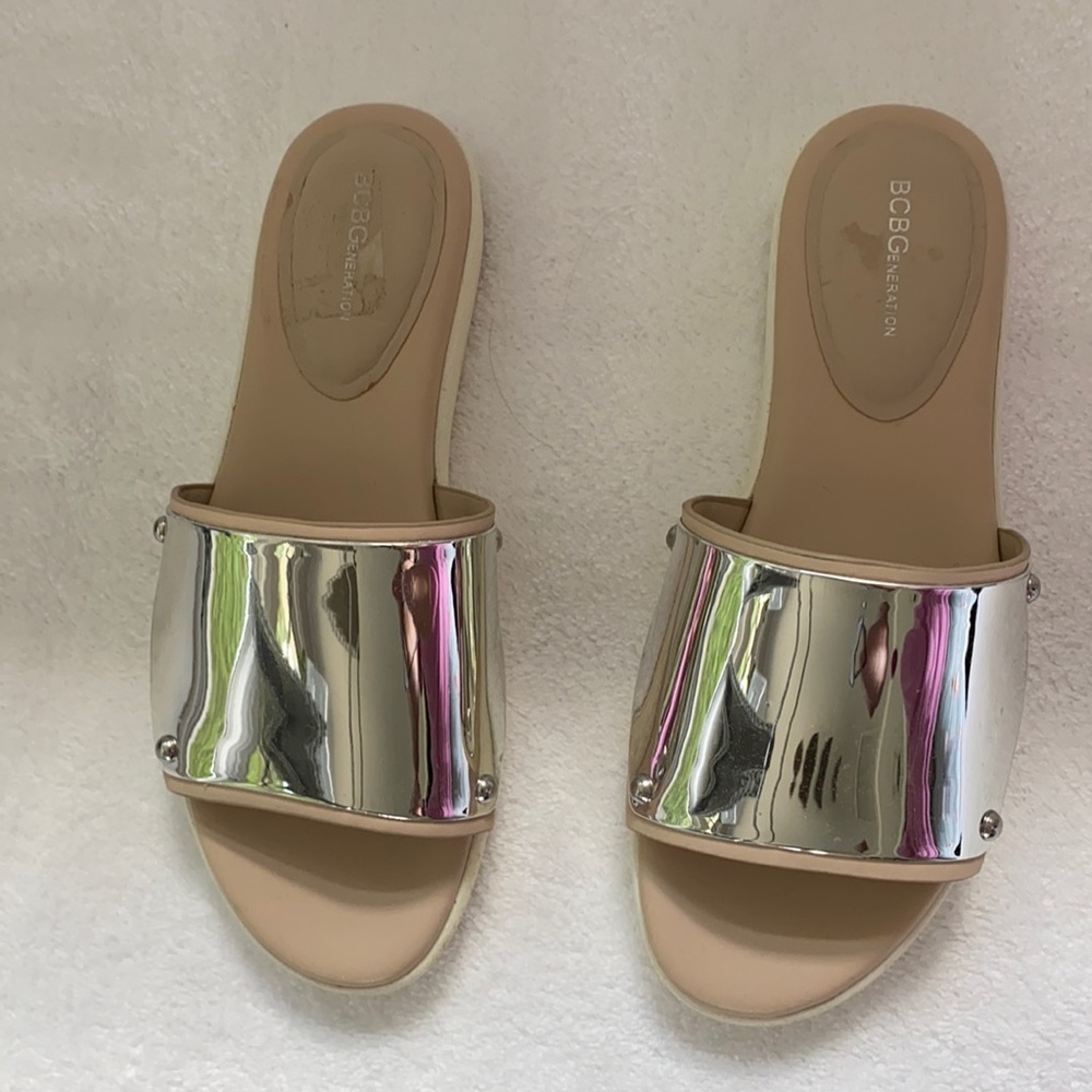 Metallic Silver and Pink Slides